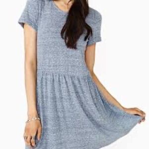 Women's Short-Sleeve Midi Dress in Heather Blue
